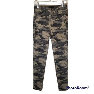Harper Women's Camo Ankle Skinny Jeans Size 28 High Rise Denim Green
